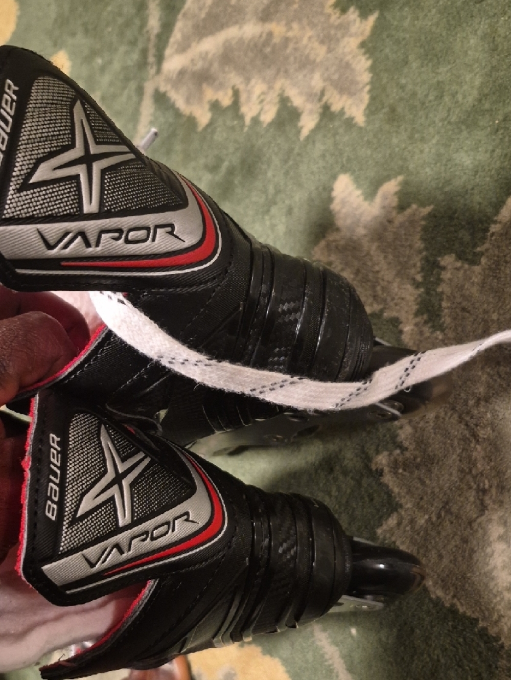 Bauer Kids Red and Black Lace-Up Roller Skate Boots - Picture 6 of 11